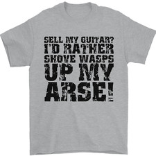 Sell my Guitar Guitarist Acoustic Funny Mens T-Shirt 100% Cotton