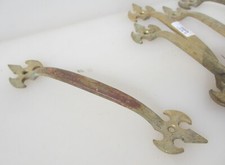 Vintage Brass Door Handle Cupboard Pull Cabinet Old Fleur Gothic 7"- £8each