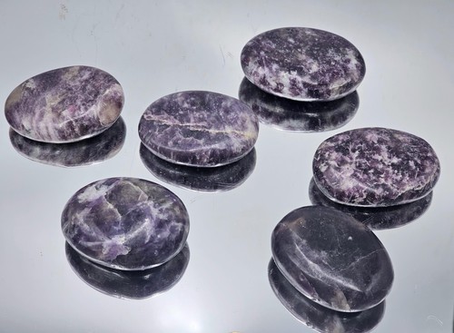 Lepidolite crystal palmstones - lepidolite,