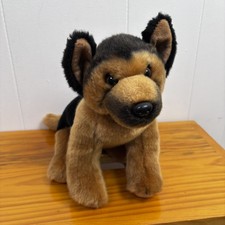Plush German Shepard Puppy Dog Sitting Stuffed Animal Toy by Demdaco