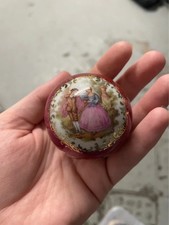 Limoges trinket box Burgundy
