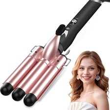 3 Barrel Curling Iron, 25mm Hair Curler Hair Waver Wand Adjustable Temperature