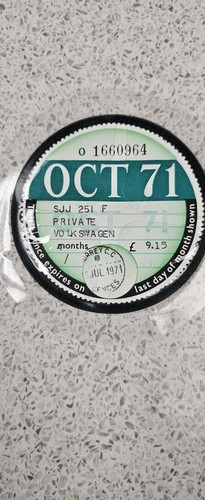 Old tax disc 1971 used - , come