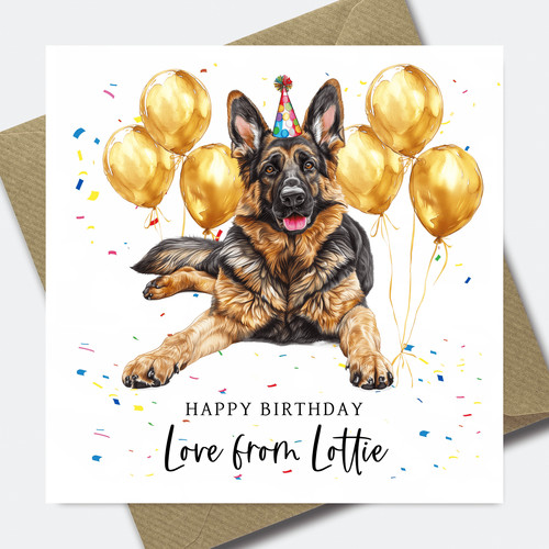 Dog birthday card - dog,