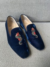 Christian Louboutin Velvet Loafers Shoes Size 38