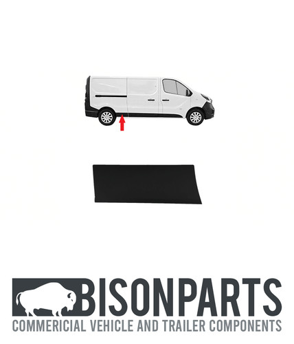 Black rear side moulding - black, rh