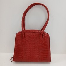 Daks Tote Shoulder Handbag Red Croc Print Leather Look Smart Casual Bag RMF30