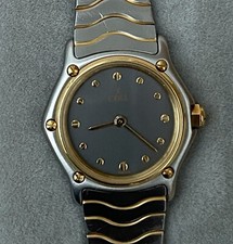 Ladies Ebel Classic Wave quartz watch, 18k bezel Circa 1986, Box &Papers 24mm