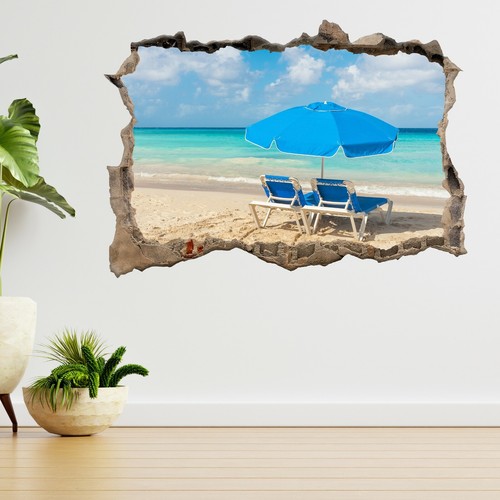 Sunbeds umbrella on sandy - &,