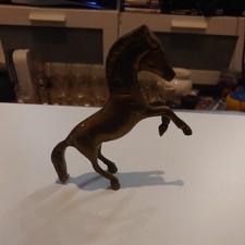 Vintage brass rearing stallion figurine - approx 7" retro horse 