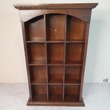 Vtg Brown Wooden Curio Display