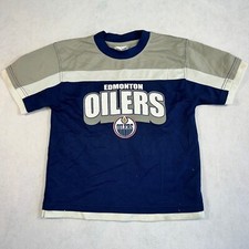 Mighty Mac Edmonton Oilers Ice Hockey NHL Jersey Shirt Kids Child 6X Blue VTG