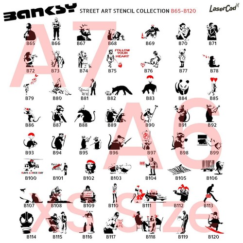 Stencils banksy - banksy, (b65-b120)