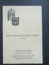 1947 ETON COLLEGE Musical