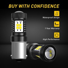 2x Car 1156 BA15S 382 P21W 12 COB SMD LED Turn Tail Backup Reverse Light Bulb UK