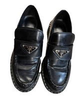 Prada Black Brushed Leather