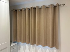 Eyelet Curtains, Biege