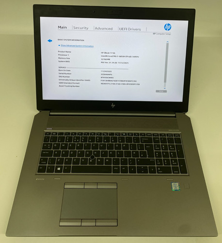 Zbook i7 9850h - 17, 17"