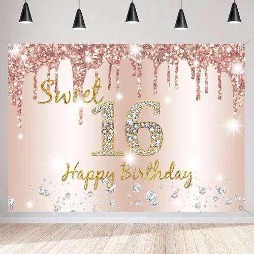 Happy 16th birthday backdrop - 16th,