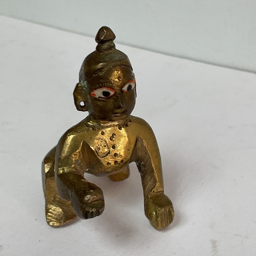 Vintage brass figure - vintage, krishna