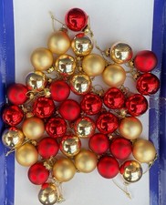 38 Small Gold & Red Baubles