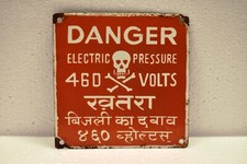 Vintage Indian Enamel Danger