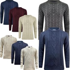 Ex-ZARA Mens Cable Knit Crew
