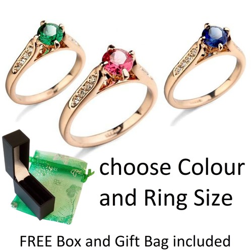 Rose gold finish solitaire - rose,