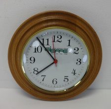 Wall Clock 1980s Wood Surround