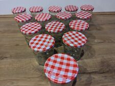 15 x Bonne Maman Empty Jam Jars 370 g Red Gingham Lids Clean And Ready For Use