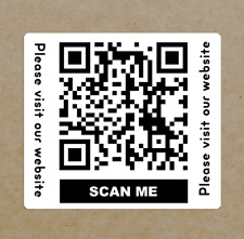QR Code Printed Stickers - Large Sticky Labels with text and custom web address