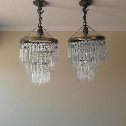 Pair edwardian icicle drop - pair, of