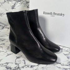 RUSSELL & BROMLEY Womens Black Infinity Block Heel Ankle Boots SIZE UK3 EU36