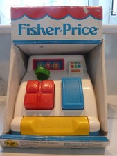 BOXED VINTAGE FISHER PRICE TILL REGISTER 1992 ALL WORKING ....GREAT CONDITION.