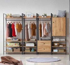 Open Wardrobe with Shelves and