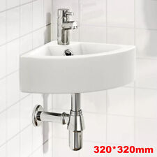 Small Corner Wall Mount Bathroom Sink 435mm*320mm*320mm Mini Vanity Vessel Sink