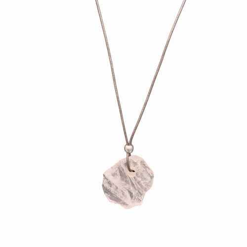 Raw rose quartz pendant - raw,