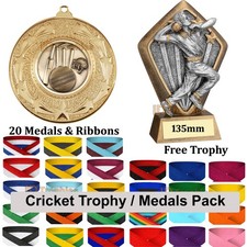 20 Cricket Medals & FREE Mini