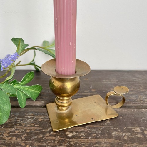 Antique brass chamberstick - antique,