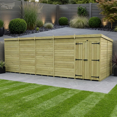 Pent shed double door - pent, (double