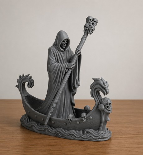 Grim reaper boat statue gothic - grim,