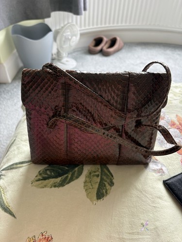 Vintage snakeskin handbag with - vintage,