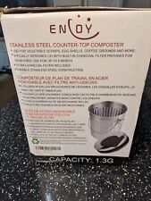 Tabletop COMPOST BIN Stainless Steel Bin for Kitchen Food Waste 1.3 Gallon 