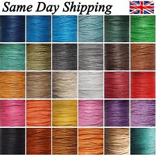 Waxed Cotton Cord 1mm ,10m to 50m Jewellery Making & Bracelet Necklace Craft 