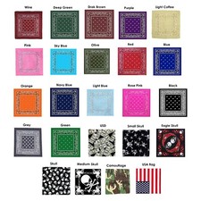 Bandana Paisley Neck Head Scarf Wrap 100% Cotton Unisex Mixed Colours/patterns