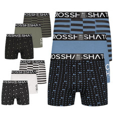 3 or 6 Mens Crosshatch Stripe Boxers Shorts Underwear Holiday Trunks Multi Set