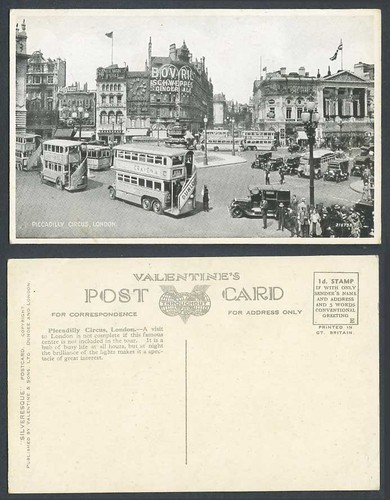 London old postcard - old, piccadilly