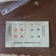 1/76 1/72 Matchbox British Humber Armoured Car decals 