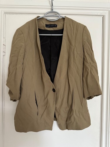 Zara women khaki blazer - khaki, size