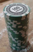 100 x NUMBERED POKER ROULETTE CASINO CHIPS VEVOR Green Numbered 100